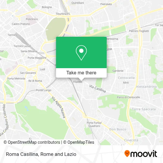 Roma Casilina map