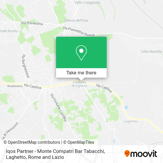 Iqos Partner - Monte Compatri Bar Tabacchi, Laghetto map