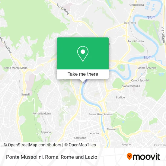 Ponte Mussolini, Roma map