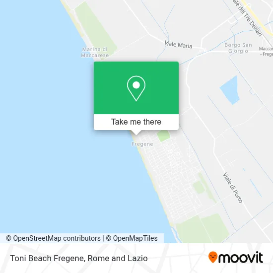 Toni Beach Fregene map