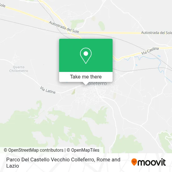 Parco Del Castello Vecchio Colleferro map
