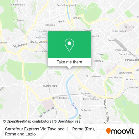 Carrefour Express Via Tavolacci 1 - Roma (Rm) map