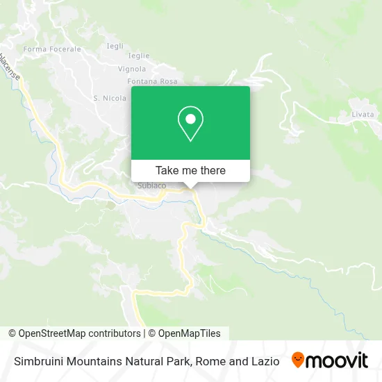 Simbruini Mountains Natural Park map