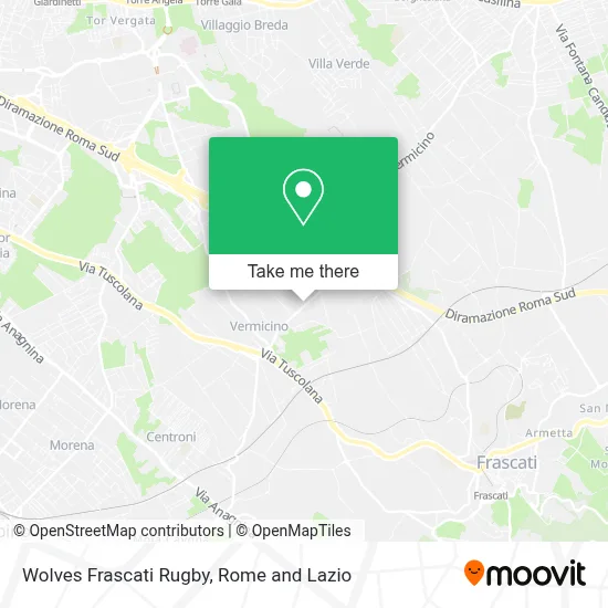 Wolves Frascati Rugby map