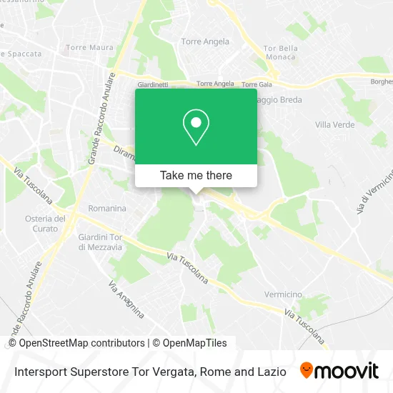 Intersport Superstore Tor Vergata map