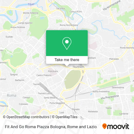 Fit And Go Roma Piazza Bologna map