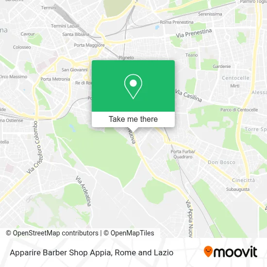 Apparire Barber Shop Appia map