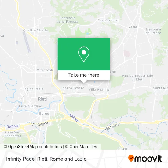 Infinity Padel Rieti map