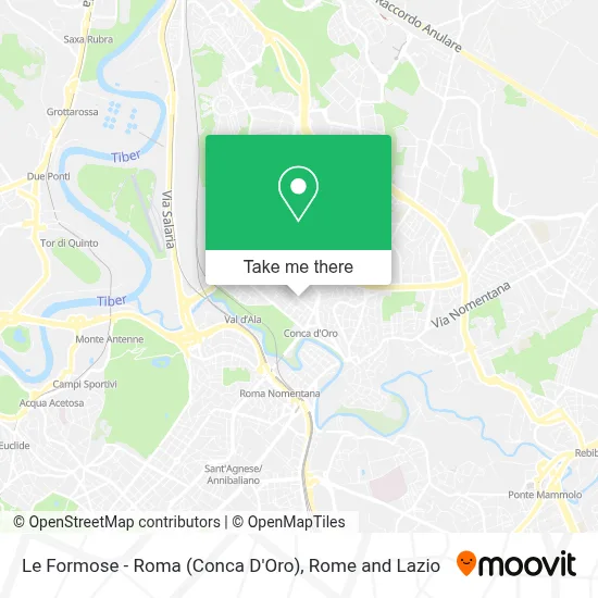 Le Formose - Roma (Conca D'Oro) map