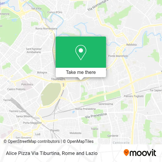 Alice Pizza Via Tiburtina map