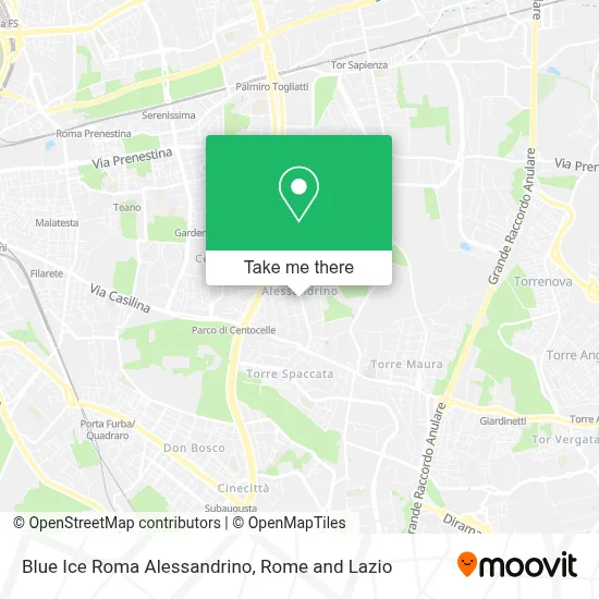 Blue Ice Roma Alessandrino map
