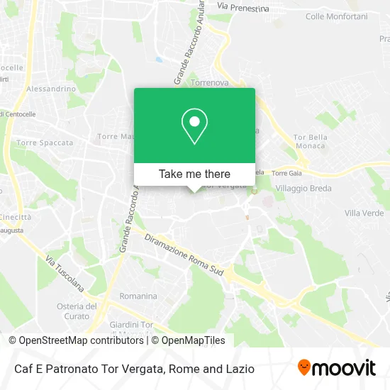 Caf E Patronato Tor Vergata map