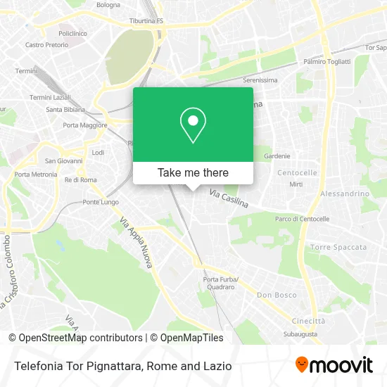 Telefonia Tor Pignattara map