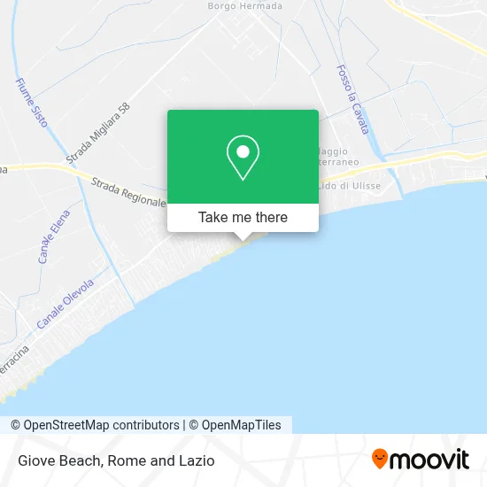 Giove Beach map