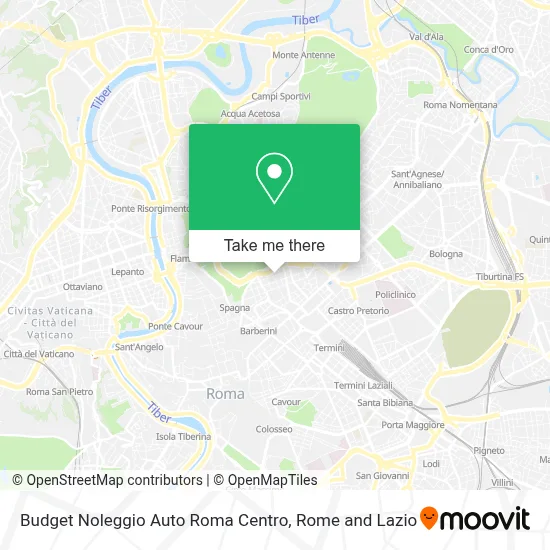 Budget Noleggio Auto Roma Centro map