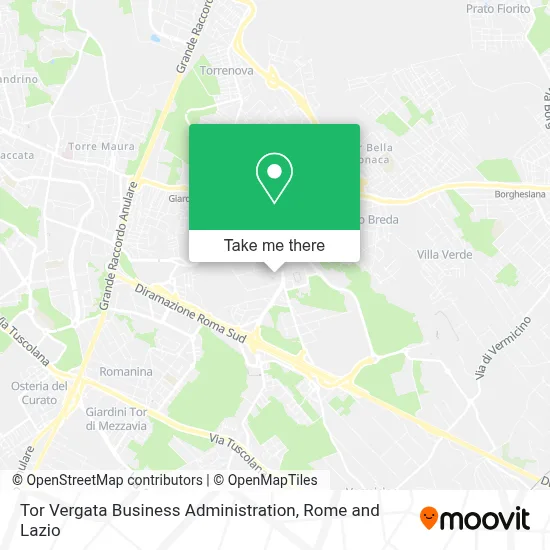 Tor Vergata Business Administration map