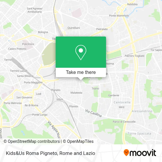 Kids&Us Roma Pigneto map