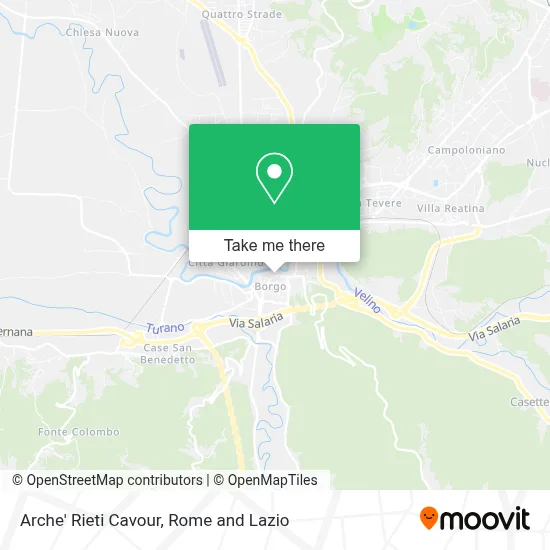 Arche' Rieti Cavour map