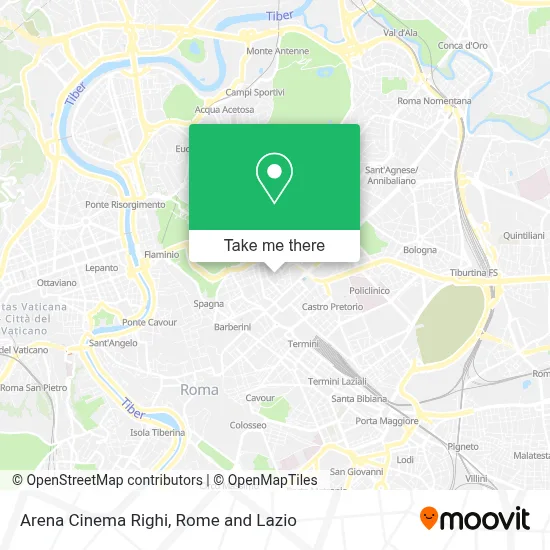 Arena Cinema Righi map