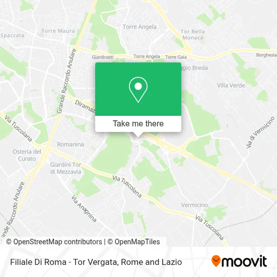 Filiale Di Roma - Tor Vergata map