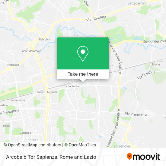 Arcobalò Tor Sapienza map