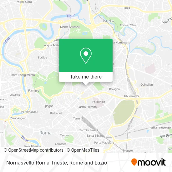 Nomasvello Roma Trieste map