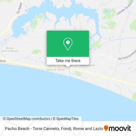 Pacho Beach - Torre Canneto, Fondi map