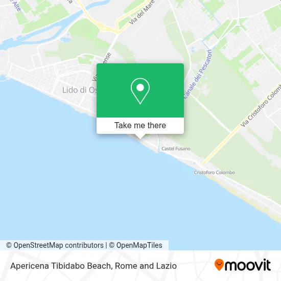 Apericena Tibidabo Beach map
