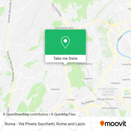 Roma - Via Pineta  Sacchetti map