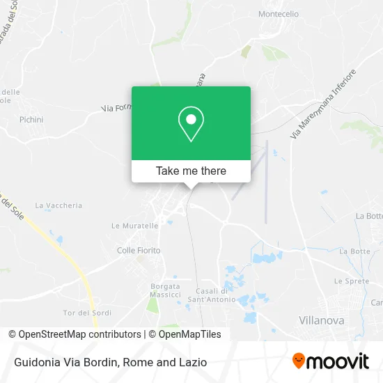 Guidonia Via Bordin map