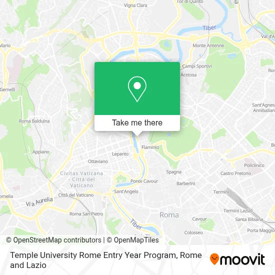 Temple University Rome Entry Year Program map