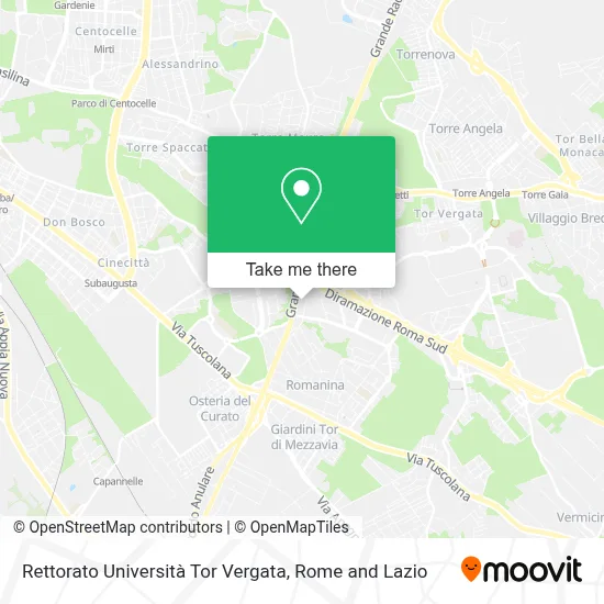 Rettorato Università Tor Vergata map