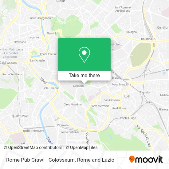 Rome Pub Crawl - Colosseum map