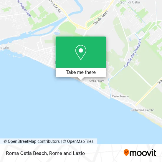 Roma Ostia Beach map
