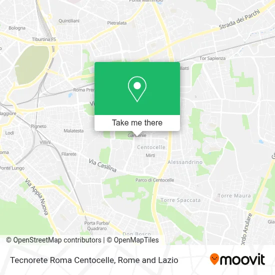 Tecnorete Roma Centocelle map