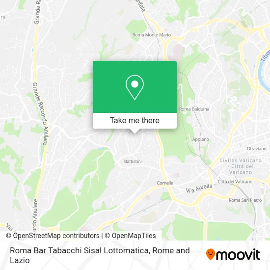 Roma Bar Tabacchi Sisal Lottomatica map