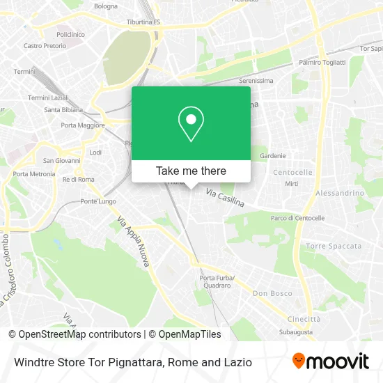 Windtre Store Tor Pignattara map