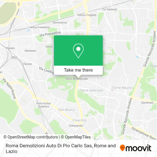 Roma Demolizioni Auto Di Pio Carlo Sas map