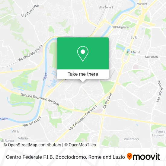 Centro Federale F.I.B. Bocciodromo map