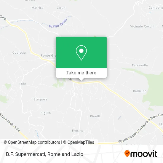 B.F. Supermercati map