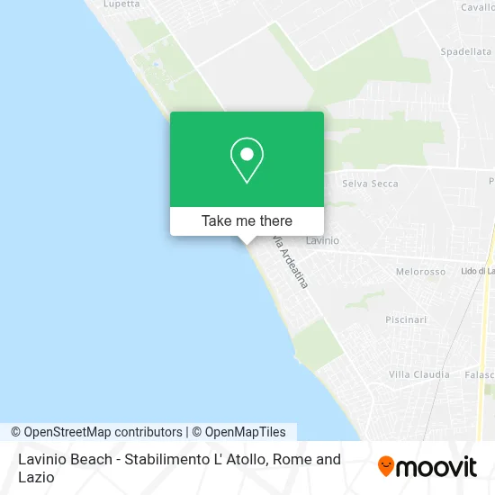 Lavinio Beach - Stabilimento L' Atollo map