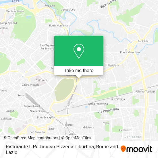 Ristorante Il Pettirosso Pizzeria Tiburtina map
