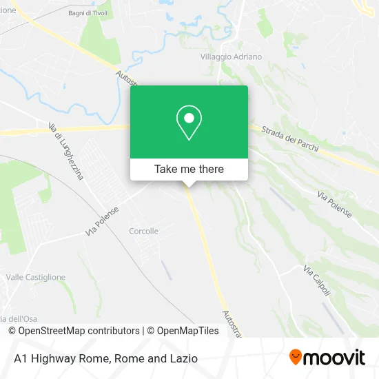 A1 Highway Rome map