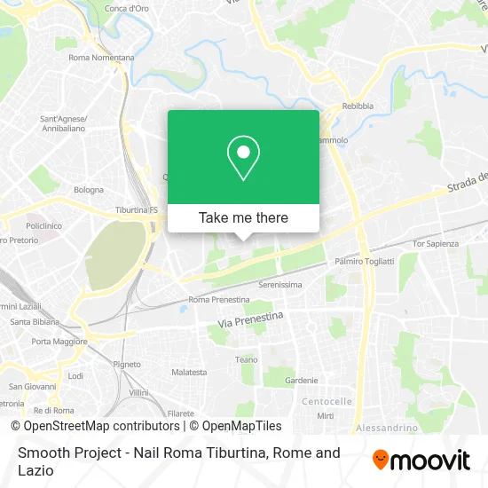 Smooth Project - Nail  Roma Tiburtina map