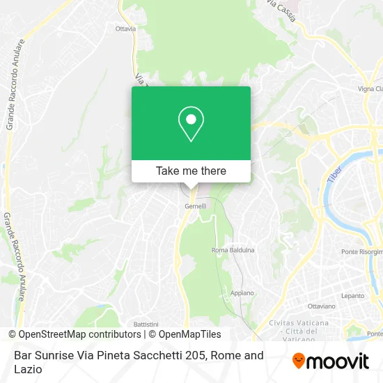 Bar Sunrise Via Pineta Sacchetti 205 map