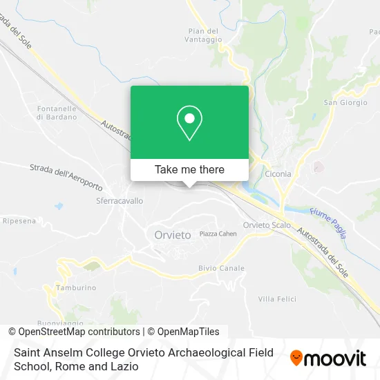 Saint Anselm College Orvieto Archaeological Field School map