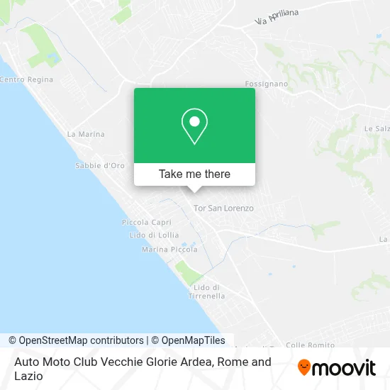 Auto Moto Club Vecchie Glorie Ardea map