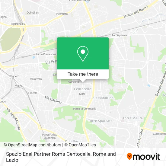 Spazio Enel Partner Roma Centocelle map