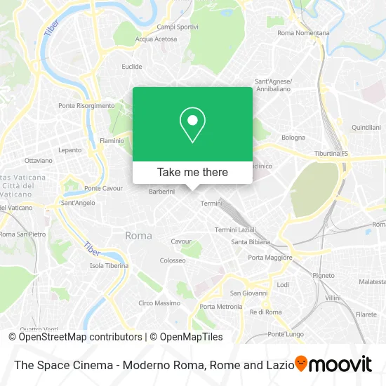 The Space Cinema - Moderno Roma map