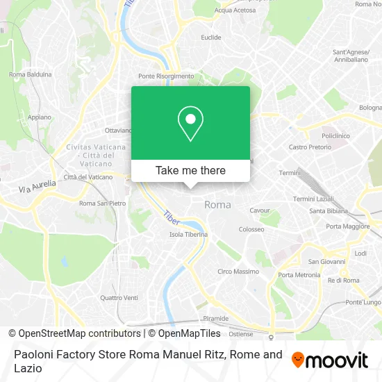 Paoloni Factory Store Roma Manuel Ritz map